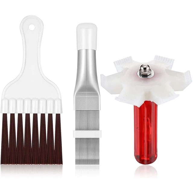 3 Pieces Air Conditioner Condenser Fin Cleaner Brush, Condenser Fin StraightenW8