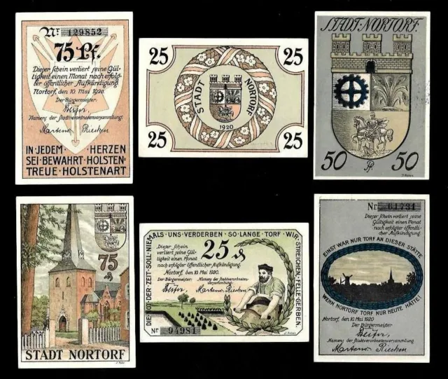 3 x NOTGELD -- STADT  NORTORF  /  SCHLESWIG-HOLSTEIN -- *kompl.* - D2