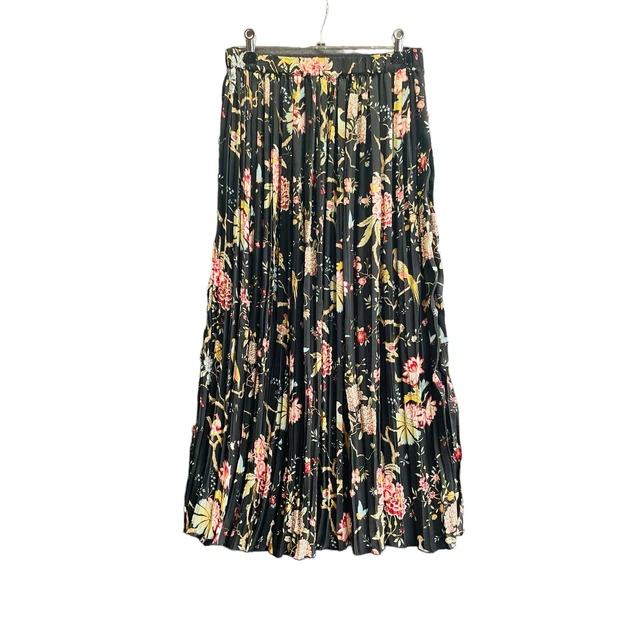 H M X GP J BAKER Womens Size S Floral Birds Print Pleated Skirt 30.62 PicClick UK