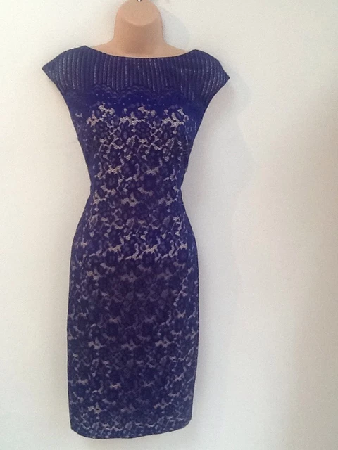 LINEA BY HOUSE Of Fraser 14 Beautiful Royal Blue Lace Occasion Dress 13.50  - PicClick UK