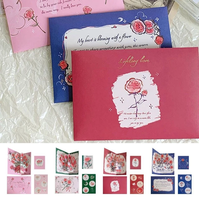 MATRIMONIO ROSA INVITI 3D benedizione cartolina sorpresa ringraziamenti ...