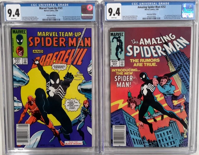 🕸Amazing Spider-Man #252❄Marvel Team Up #141 Cgc 9.4 Set Lot*1984*Black Suit🕷