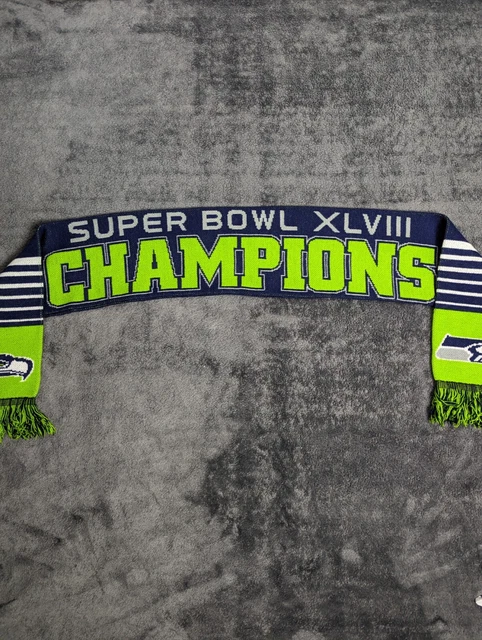 Seattle Seahawks Scarf Adult OSFM Active Superbowl Champions XLVIII Football