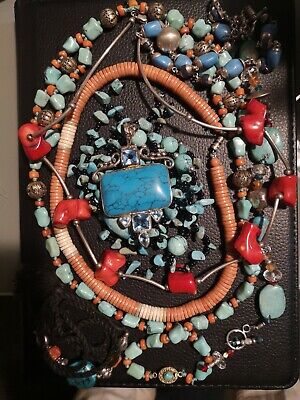 Silver Coral And Turquoise Joblot Vintage Silver Turquoise And Coral Jewellery