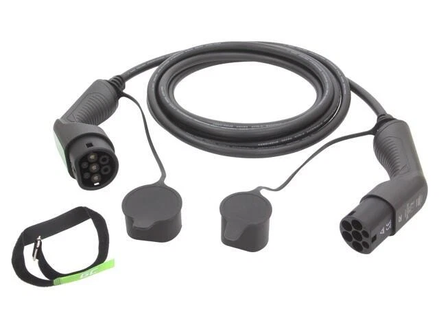 EV09 Kabel Typ 2,beiderseitig 5m einphasig 32A 230V IP55 -30-50°C GREEN CELL