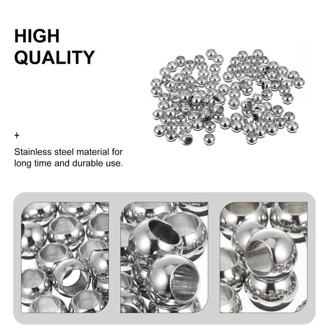 100 Pcs Hole Loose Beads Through Hole Beads Keychain Necklace Accessories 2