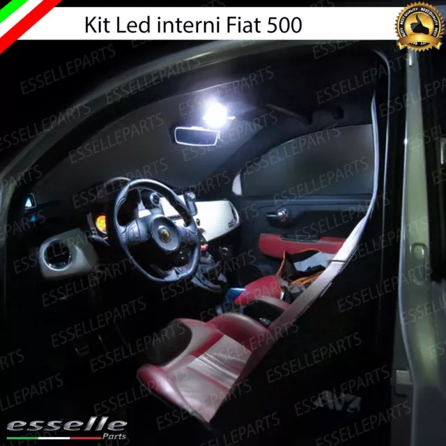 Kit Full Led Interni Fiat 500 Plafoniera Anteriore 6000K Alta Luminosita'