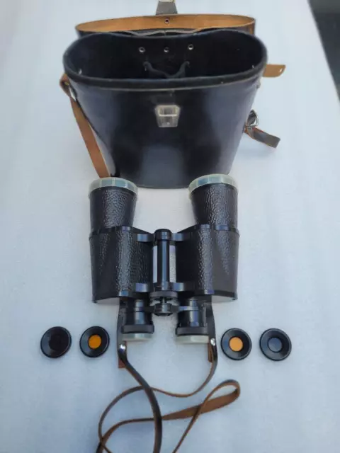 ZOMZ  БПЦ (BNU) USSR Russian 7 x 50 Vintage Binoculars With Filters, Caps & Case