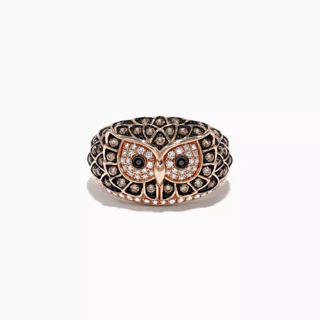 EFFY FINE JEWELRY preowned 14K Rose Gold Diamond Owl Ring perfect ...