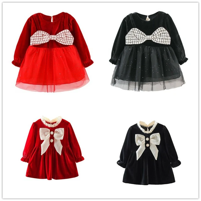 Abito pullover in tulle lucido per bambine carino fiocco grande abito pullover per Capodanno