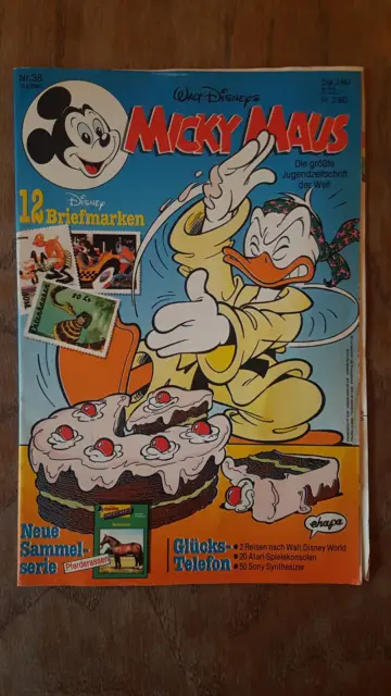 Micky Maus Comic Heft Nr.  38 1990 mit Beilage Disney Briefmarken + Sammelkarten