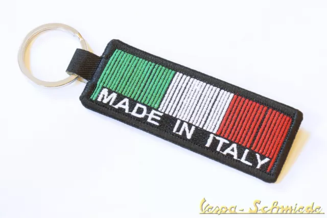 Schlüsselanhänger "Made in Italy" - Italia Italien Piaggio Patch Vespa Barcode