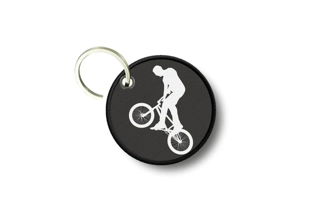 Porte cles clé clefs rond imprime double face cycliste velo | eBay