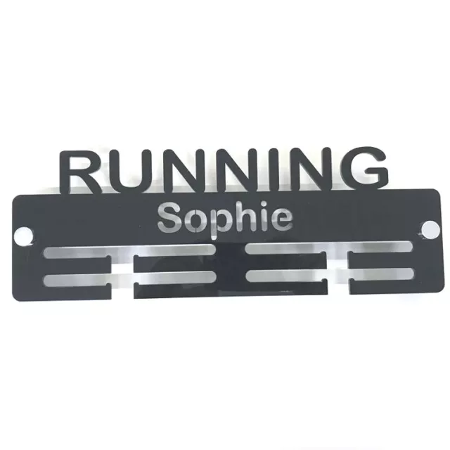 Personalised Running Medal Hanger - Many Colour Choices - Includes Fixings