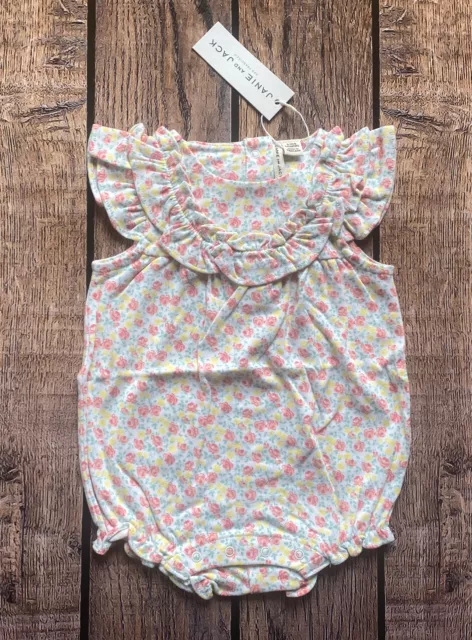 Baby Girl 3-6 Months Janie and Jack Multicolor Floral One Piece Summer Romper