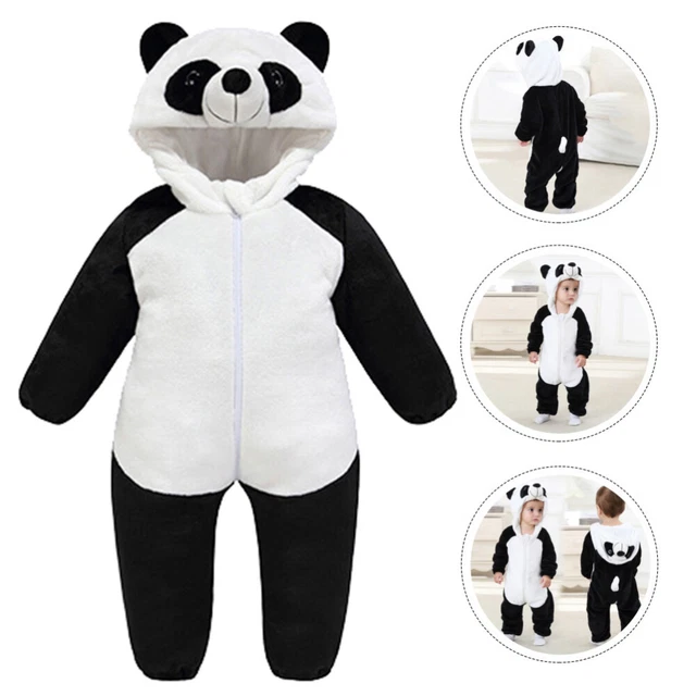 Carino tuta neonato bambina flanella a forma di panda tuta romper outwear