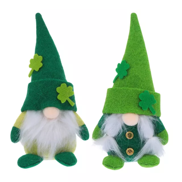 2 St. Patricks Day Gnomes - Lepechaun & Gnom Plüsch Puppen für Partygebrauch