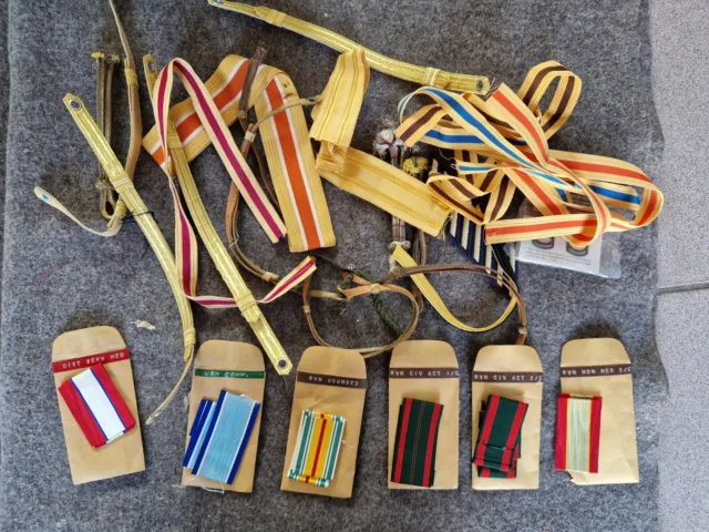 US Army USMC US NAVY Ordensbänder Ribbons Medals Vietnam, Mützenbänder  Konvolut