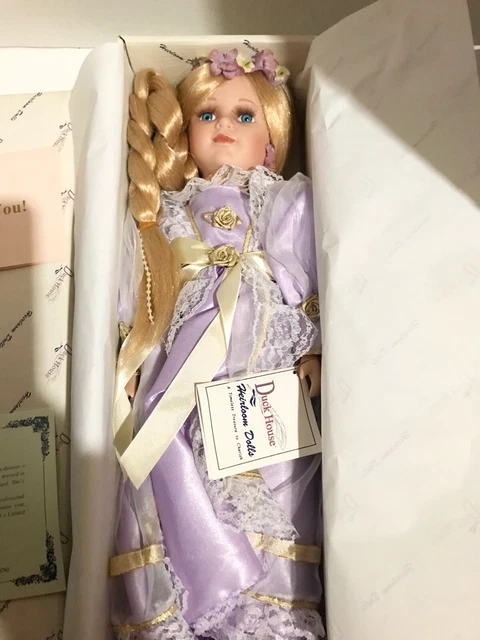Duck House Rapunzel, Heirloom Dolls, Porcelain, Limited Ed., Cert Of Auth., NFRB