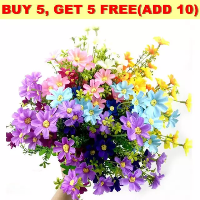 Artificial Flowers Plastic Fake Plants Home Garden Decor UV Resistant In Outdoor