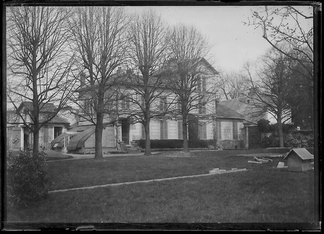 Plaque verre photo ancienne négatif noir et blanc 6x9 cm château glass plate