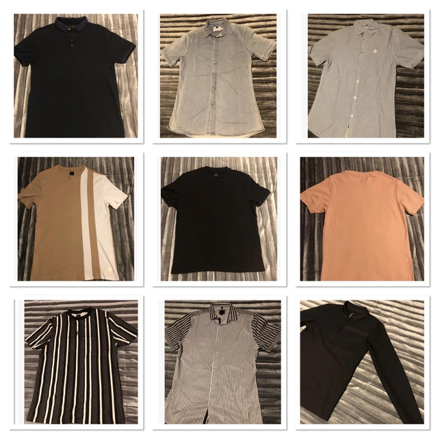 T-shirt X9 River Island da uomo X4 / camicia X3 / pacchetto X2 polo Joblot - tutti piccoli