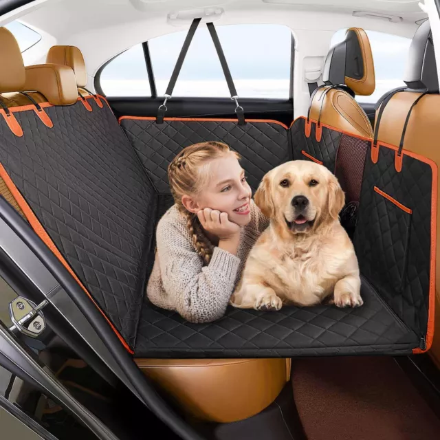 Back Seat Extender for Dogs, Hard Bottom Dog Car Seat Cover for Back Seat wit...