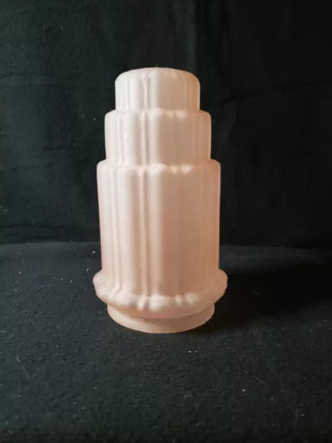 Replacement Art Deco Frankart Style Frosted Pink Waterfall Shade 3-1/8" Fitter