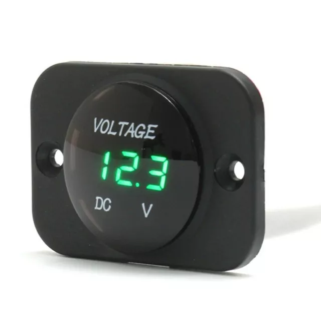 Voltmètre jauge batterie DEL affichage numérique 12V 24V pour voiture moto mar