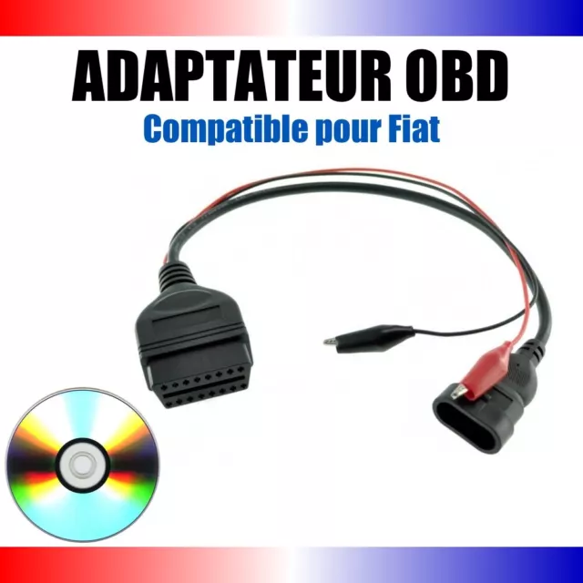 Adaptateur OBD compatible pour Fiat 3 broches | Valise diagnostic automobile