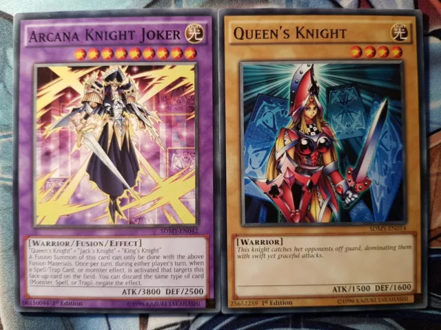 Arcana Knight Joker SDMY-EN042 + Queen's Knight EN014 1st Edition YuGiOh NM