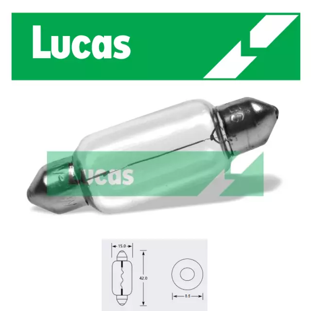 Lucas - 12v 21w SV8.5s - 273 - 15x42mm - Festoon Light Bulb Interior N.Plate