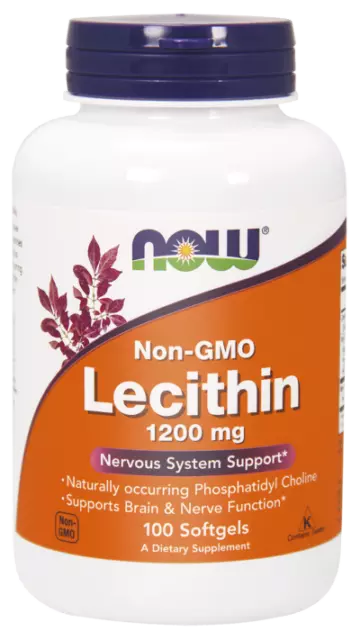 Now Foods Non Gmo Lecithin  Lecytyna Bez Gmo 1200mg 100 Kapsułek