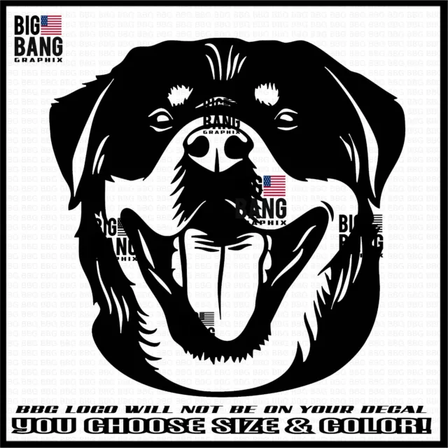 Rottweiler Rottie Dog Head Vinyl Decal Sticker BIG BOY FAT Bowling Ball Meatball