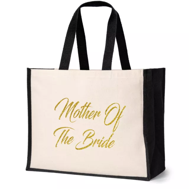 Mother Of The Bride Tote Bag Wedding Hen Party Idea Jute Canvas Shopper