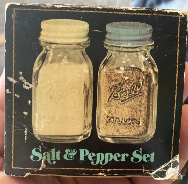 Vintage Ball Jar Salt & Pepper Shakers 1978 Mini Glass Made in USA