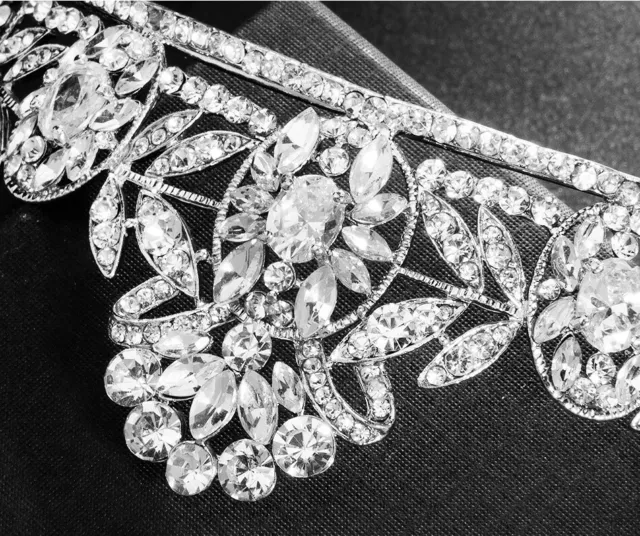 6.5cm Tall Exquisite CZ Crystal Wedding Bridal Queen Princess Prom Tiara Crown 3