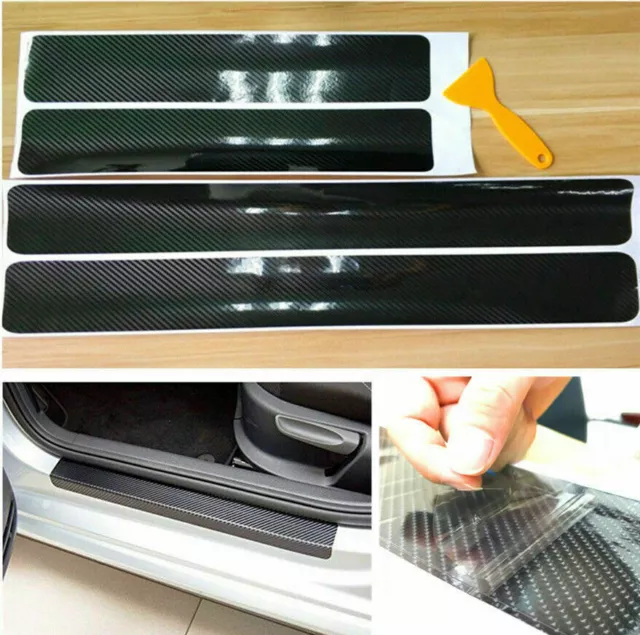 4x Black Rubber Door Scuff Sill Cover Panel Step Protector Car Accessories US 4x Black Rubber Door Scuff Sill Cover Panel Step Protector Car Accessories US