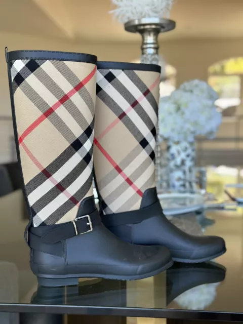 Burberry Simeon Check Waterproof Rain Boot