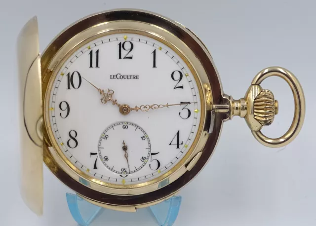 Complicated Giant Hunter Solid 14K Gold Lecoultre Minute Repeater Pocket Watch