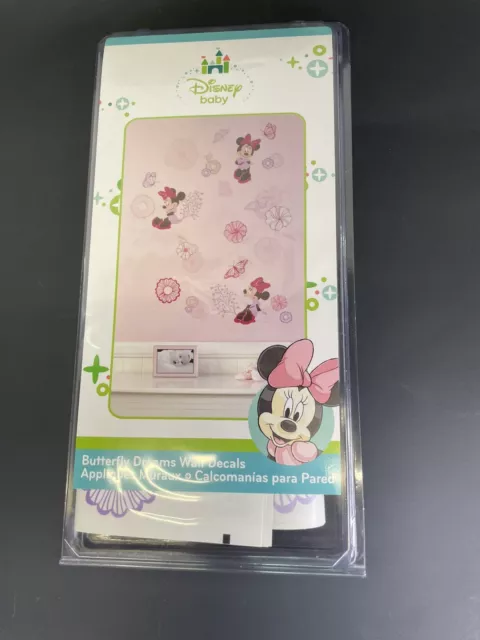Disney Baby Butterfly Dreams Minnie Mouse & Butterfly Removable Wall Decals New