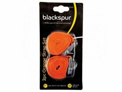 Blackspur Heavy Duty 2 piezas correa naranja ajustable con hebilla de metal 25 mm x 2 m