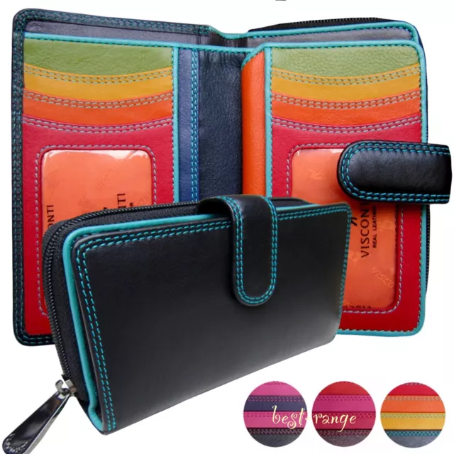 Leather Purse Soft Multicolour RFID Wallet Top Quality New in Box Visconti R13