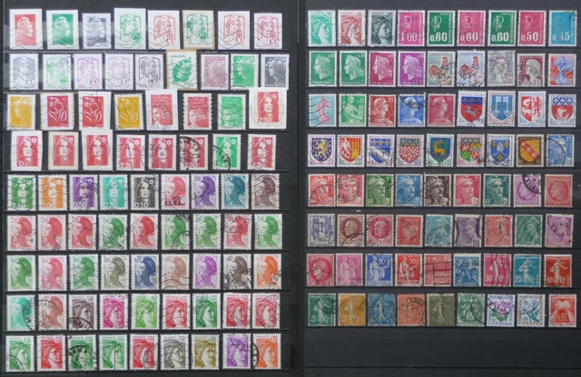 TRAINS : pochette de 200 timbres (Oblitérés