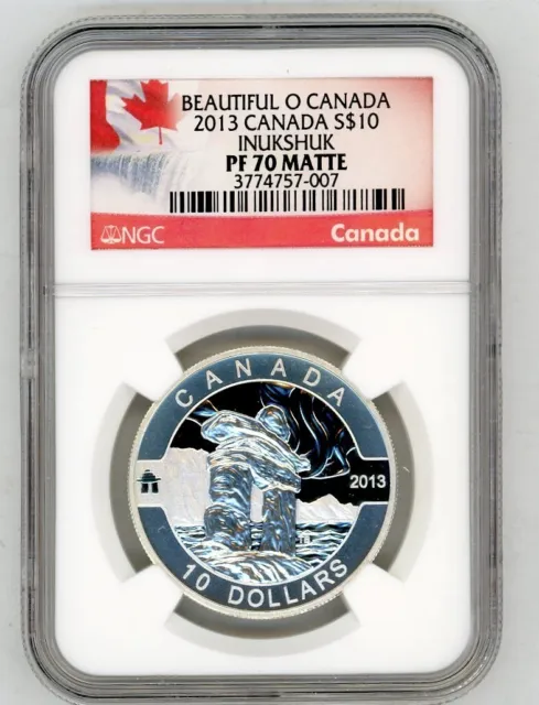 2013 $10 Silver O Canada Inukshuk NGC PF70 Matte