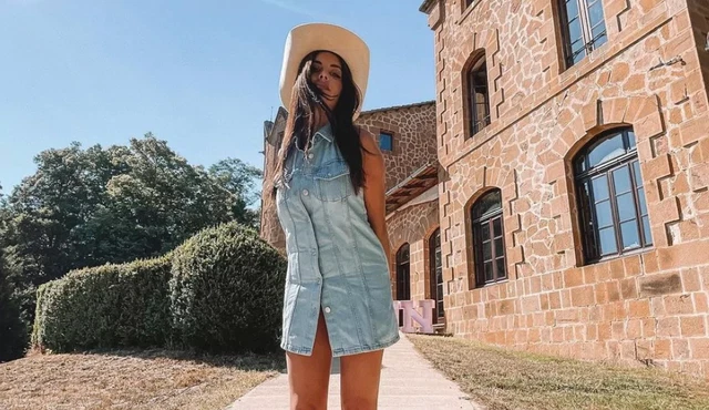 ZARA DENIM DRESS Halter Neck Distressed Ripped Frayed Bloggers Sold Out  Midi TRF 33.00 - PicClick UK