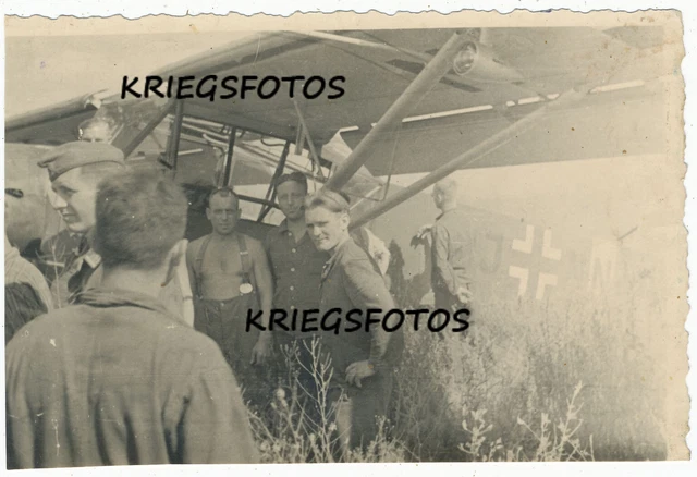 Flugzeug Fieseler Fi 156 Storch Luftwaffe Soldaten Foto