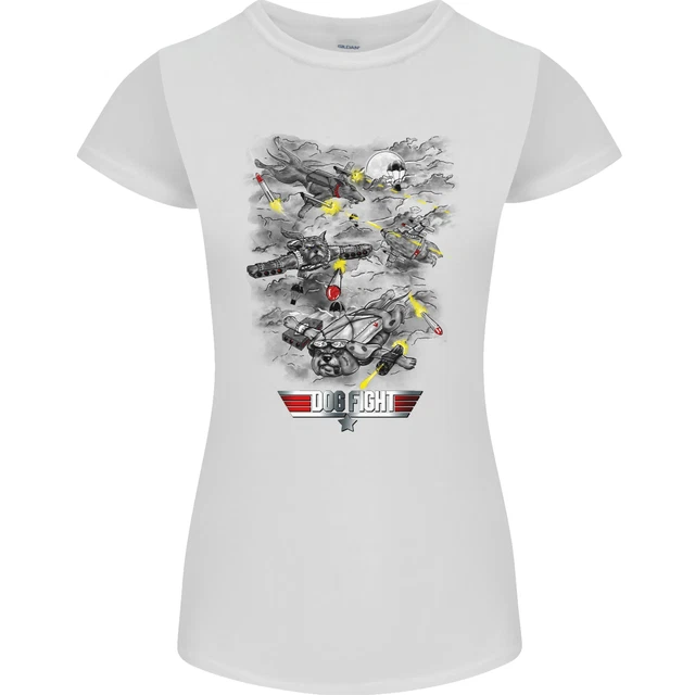 Dog Fight Parody Airforce RAF Funny Womens Petite Cut T-Shirt