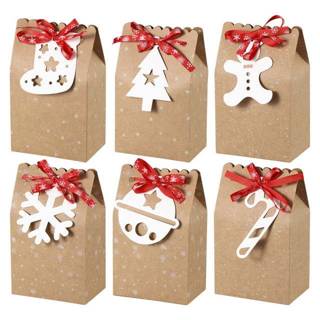 6 Pcs Weihnachten Schokolade Backen Box Weihnachten Kraft Boxen