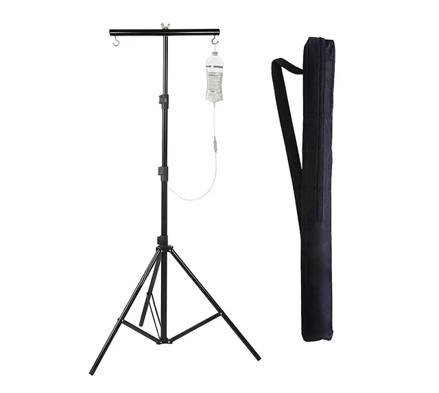 Hospital IV Drip Glucose Saline Stand for Multipurpose Foldable Stand (2 Holder)